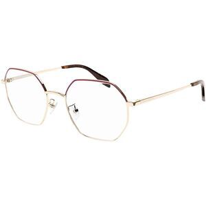 Alexander McQueen AM 0338O 003 Gold Metal Geometric Eyeglasses 54mm